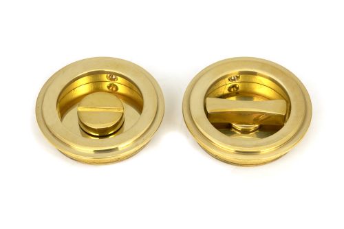Click Here To Enlarge This Photo Of 47169 From the Anvil Polished Brass 60mm Art Deco Round Pull - Privacy Set