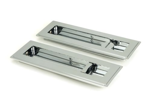 Click Here To Enlarge This Photo Of 47179 From the Anvil Polished Chrome 175mm Art Deco Rectangular Pull -Privacy Set