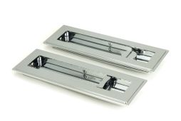 47179 From the Anvil Polished Chrome 175mm Art Deco Rectangular Pull -Privacy Set