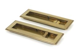48308 From the Anvil Aged Brass 175mm Art Deco Rectangular Pull - Privacy Set