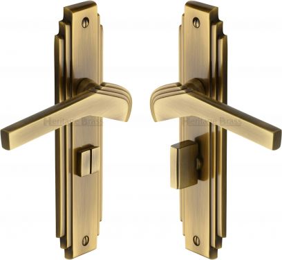 Click Here To Enlarge This Photo Of TIF5230-AT Heritage Brass Door Handle Bathroom Set Tiffany Design Antique Brass Finish