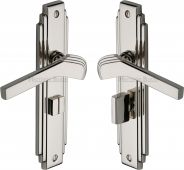 TIF5230-PNF Heritage Brass Door Handle Bathroom Set Tiffany Design Polished Nickel Finish