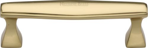 Click Here To Enlarge This Photo Of C0334 96-PB Heritage Brass Cabinet Pull Deco Design 96mm ctc Polished Brass Finish