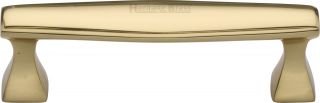 C0334 96-PB Heritage Brass Cabinet Pull Deco Design 96mm ctc Polished Brass Finish