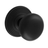 DK39CMB - Carlisle Brass Delamain Ringed Mushroom Mortice Knobs (Concealed Fix) Matt Black