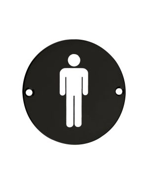 Click Here To Enlarge This Photo Of ZSS01-PCB - Zoo Hardware 76mm Male Disc Symbol - Powder Coated Black