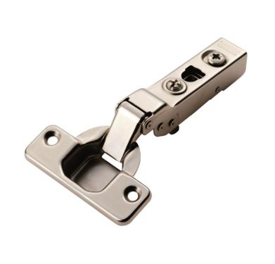 Click Here To Enlarge This Photo Of H4.100.35.20 Fingertip Design Half Overlay Soft Close Hinge (C85B6A6F) Bright Nickel Plate