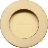 C1835-SB Heritage Brass Round Flush Pull Satin Brass finish