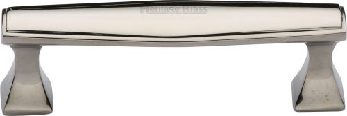 Click Here To Enlarge This Photo Of C0334 96-PNF Heritage Brass Cabinet Pull Deco Design 96mm ctc Polished Nickel Finish