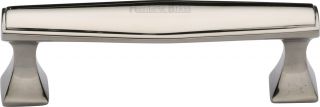 C0334 96-PNF Heritage Brass Cabinet Pull Deco Design 96mm ctc Polished Nickel Finish