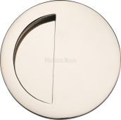 C1845-PNF Heritage Brass Round Half Moon Flush Pull Polished Nickel finish