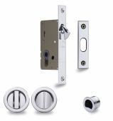 RD2308-50-PC Heritage Brass Sliding Door Lock c/w Round Privacy Turns Polished Chrome (50mm backset)