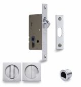 SQ2308-50-SC Heritage Brass Sliding Door Lock c/w Square Privacy Turns Satin Chrome (50mm backset)