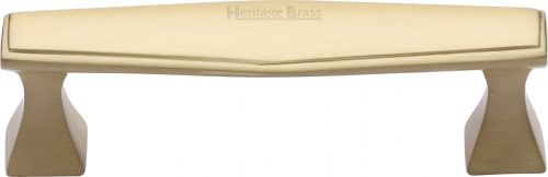 Click Here To Enlarge This Photo Of C0334 96-SB Heritage Brass Cabinet Pull Deco Design 96mm ctc Satin Brass Finish