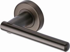 V1001-MB Heritage Brass Door Handle Lever on Rose Challenger Design Matt Bronze Finish
