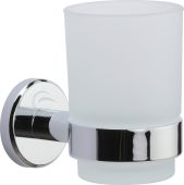 CAM-TUMBLER-PC M.Marcus 'Cambridge' Single Tumbler Holder with Frosted Glass Polished Chrome Finish