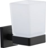 CHE-TUMBLER-BLK M.Marcus 'Chelsea' Single Tumbler Holder with Glass Matt Black Finish