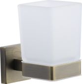 CHE-TUMBLER-MA M.Marcus 'Chelsea' Single Tumbler Holder with Glass Antique Bronze Finish
