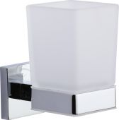 CHE-TUMBLER-PC M.Marcus 'Chelsea' Single Tumbler Holder with Glass Polished Chrome Finish