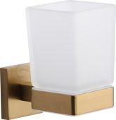 CHE-TUMBLER-SB M.Marcus 'Chelsea' Single Tumbler Holder with Glass Satin Brass Finish