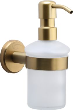 Click Here To Enlarge This Photo Of OXF-SOAP-SB M.Marcus 'Oxford' Soap Dispenser with High Quality Grade 304 SS Pump Satin Brass Finish