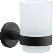 OXF-TUMBLER-BLK M.Marcus 'Oxford' Single Tumbler Holder with Glass Matt Black Finish