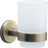 OXF-TUMBLER-MA M.Marcus 'Oxford' Single Tumbler Holder with Glass Antique Bronze Finish