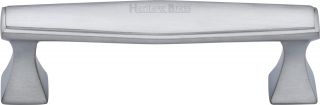 C0334 96-SC Heritage Brass Cabinet Pull Deco Design 96mm ctc Satin Chrome Finish