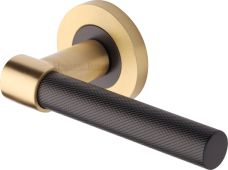 RS2018-BSB Heritage Brass Door Handle Lever on Rose Phoenix Knurled Design Matt Bronze/Satin Brass Finish