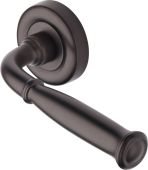 V1938-MB Heritage Brass Door Handle Lever Latch on Round Rose Lincoln Design Matt Bronze finish