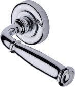 V1938-PC Heritage Brass Door Handle Lever Latch on Round Rose Lincoln Design Polished Chrome finish