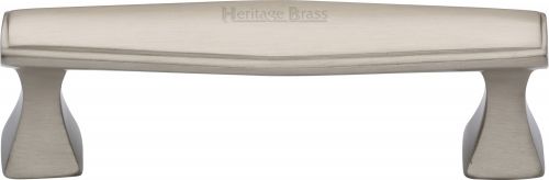 Click Here To Enlarge This Photo Of C0334 96-SN Heritage Brass Cabinet Pull Deco Design 96mm ctc Satin Nickel Finish