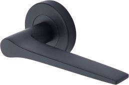 V4189-BKMT Heritage Brass Door Handle Lever on Rose Gio Design Matt Black Finish