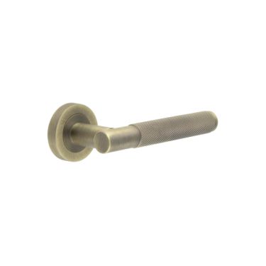 Click Here To Enlarge This Photo Of JV850AB Frelan Hardware 'Bari' Antique Brass Knurled Lever on Rose