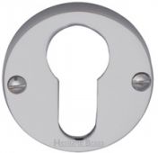 V1012-SC Heritage Brass Euro Profile Cylinder Escutcheon Satin Chrome Finish