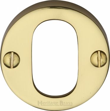 Click Here To Enlarge This Photo Of V1013-PB Heritage Brass Oval Profile Cylinder Escutcheon Polished Brass Finish