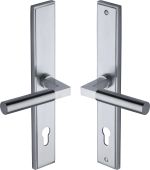 MP2259.LH-SC Heritage Brass 92mm Multi-Point Door Handle Lever Lock Bauhaus LH Design Satin Chrome finish