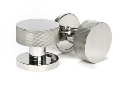 46806 From the Anvil Polished Marine SS (316) Brompton Mortice/Rim Knob Set (Plain)