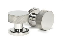 46807 From the Anvil Polished Marine SS (316) Brompton Mortice/Rim Knob Set (Art Deco)
