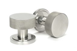 46811 From the Anvil Satin Marine SS (316) Brompton Mortice/Rim Knob Set (Art Deco)