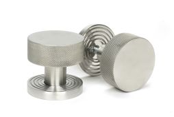 46812 From the Anvil Satin Marine SS (316) Brompton Mortice/Rim Knob Set (Beehive)