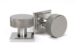 46813 From the Anvil Satin Marine SS (316) Brompton Mortice/Rim Knob Set (Square)
