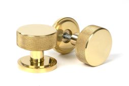 50836 From the Anvil Polished Brass Brompton Mortice/Rim Knob Set Knob (Art Deco)