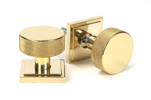 Click Here To Enlarge This Photo Of 50838 From the Anvil Polished Brass Brompton Mortice/Rim Knob Set Knob (Square)