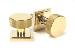 50838 From the Anvil Polished Brass Brompton Mortice/Rim Knob Set Knob (Square)
