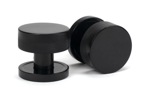 Click Here To Enlarge This Photo Of 46794 From the Anvil Black Brompton Mortice/Rim Knob Set (Plain)