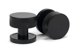 46794 From the Anvil Black Brompton Mortice/Rim Knob Set (Plain)
