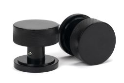 46795 From the Anvil Black Brompton Mortice/Rim Knob Set (Art Deco)
