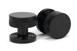 46796 From the Anvil Black Brompton Mortice/Rim Knob Set (Beehive)