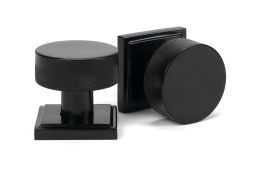 46797 From the Anvil Black Brompton Mortice/Rim Knob Set (Square)